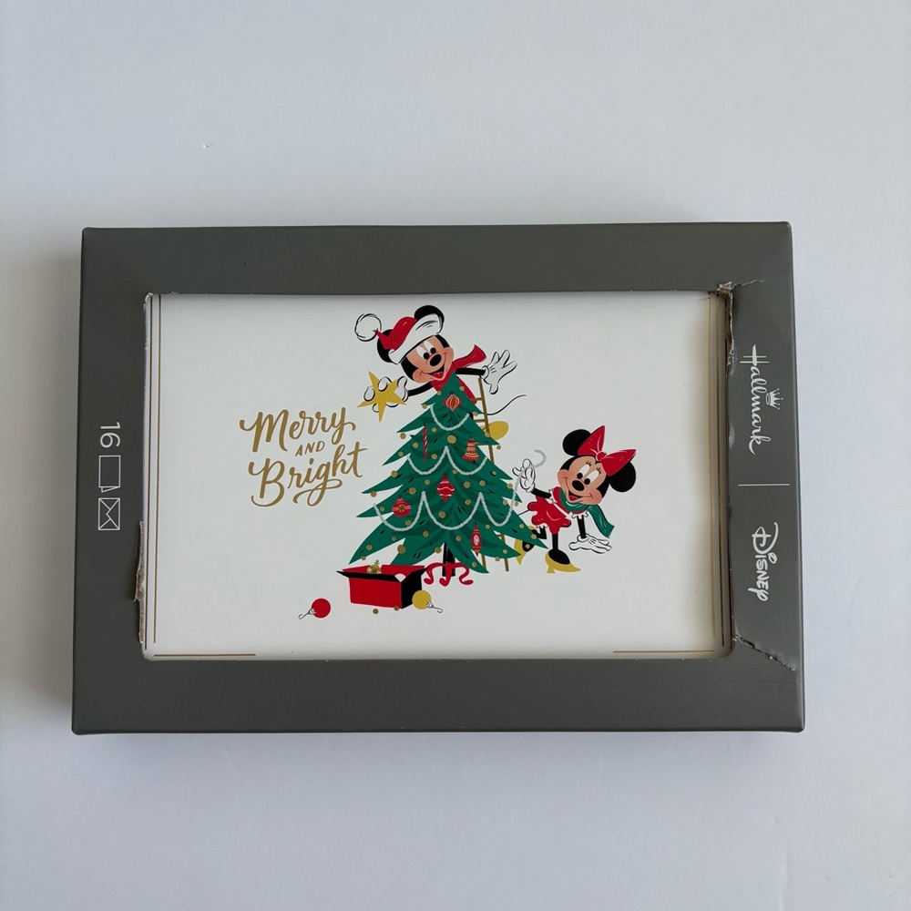 Hallmark Disney Christmas Cards Mickey Minnie Mouse Merry and Bright 16 Cards